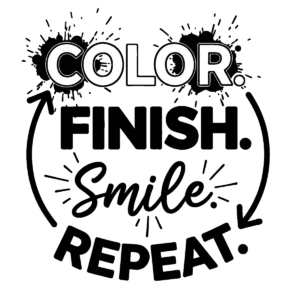 Bold, high-contrast graphic featuring the single word "COLOR." in large white text, used as a call to action or promotional element.